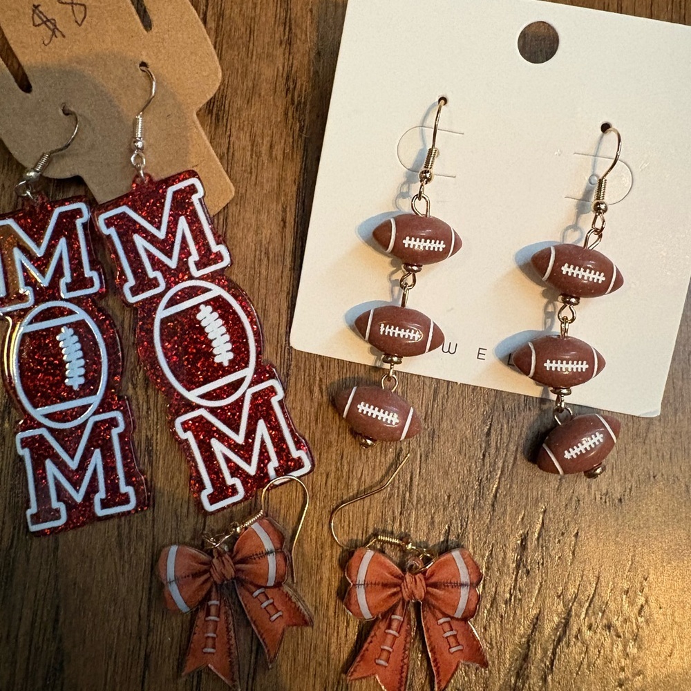Football Themed Womens Earrings Set